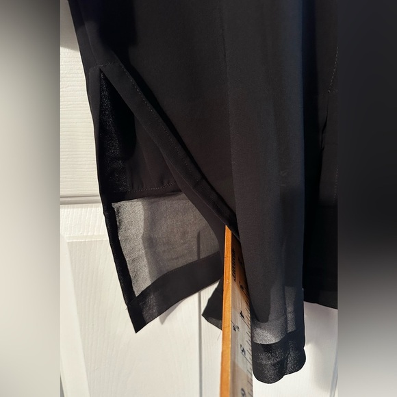 NWT WYNNE LAYERS Medium Black Sheer Long Zippered Tunic Jacket Pocket Hidden Zip - Picture 9 of 16